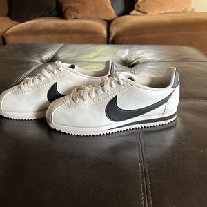 Nike White and Black Cortez Sneakers